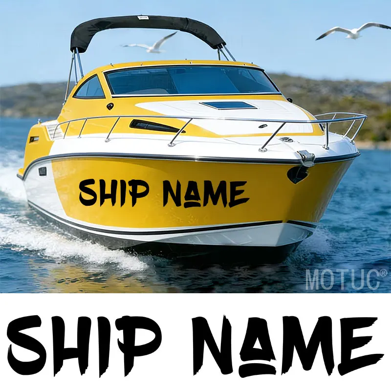 1PC Custom Boat Sticker Waterproof Vinyl Decal Personalized DIY Design For Yacht Fishing Boat Kayak Speedboat Marine Accessories