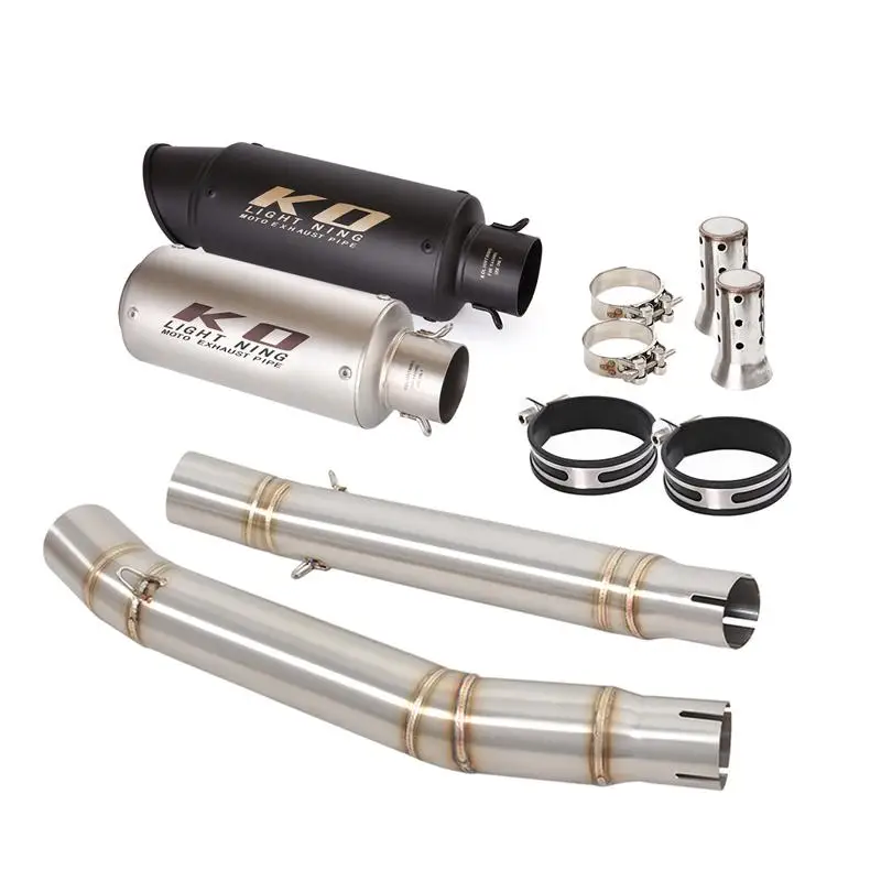 Left and Right Slip On Exhaust Tips For Suzuki Hayabusa GSX1300R 2008-2020 Mufflers Mid Link Pipe Connect Tube With DB Killer