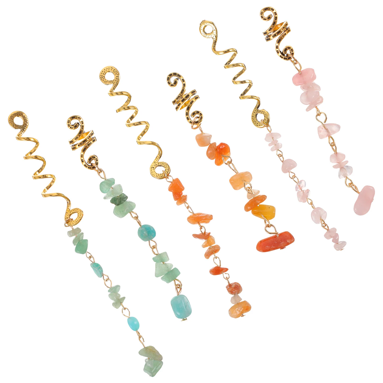 

6 шт., украшения для волос, косы, каменный кулон, аксессуары для дредов, стильные косы, подвески для школы, праздника, концерта, ужина, подарок