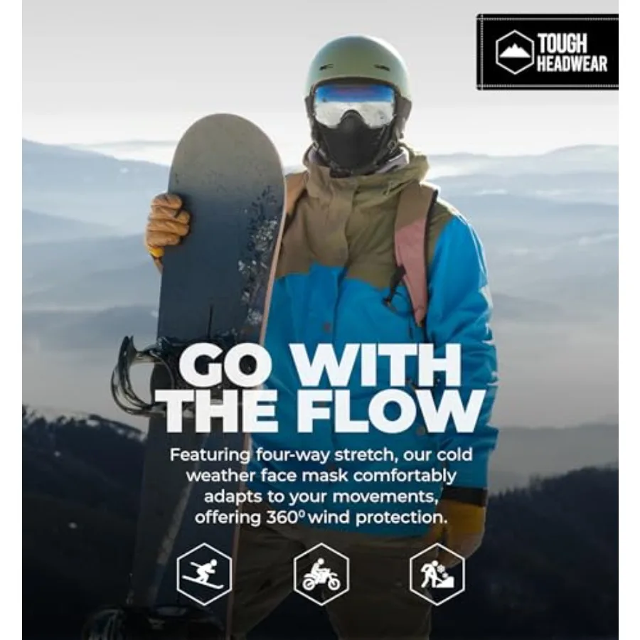 Máscara de esqui balaclava para clima frio extremo, atividades ao ar livre, máscara facial com isolamento térmico e aberturas de ar respiráveis para o inverno