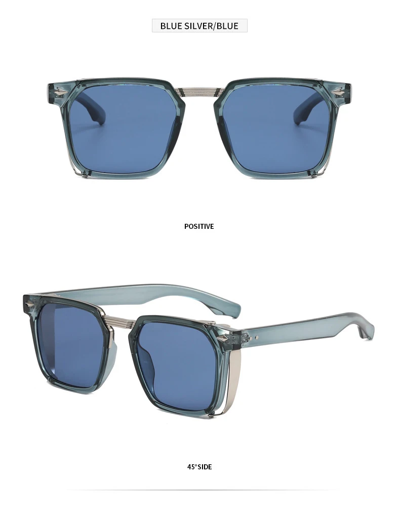 2023 mode Punk Sonnenbrille Für Männer Vintage Platz Steampunk Brille Luxus Sonnenbrille Frauen Trend Sonnenbrille Gafas De Sol – Detail 12