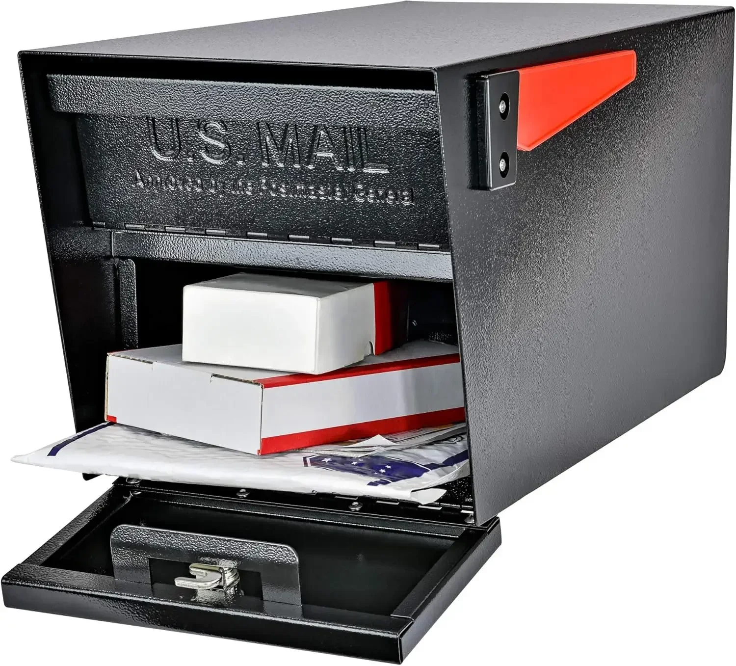 Hot Sellers.Mail Boss 7506 Mail Manager Curbside Locking Security Mailbox, zwart, groot.NIEUW