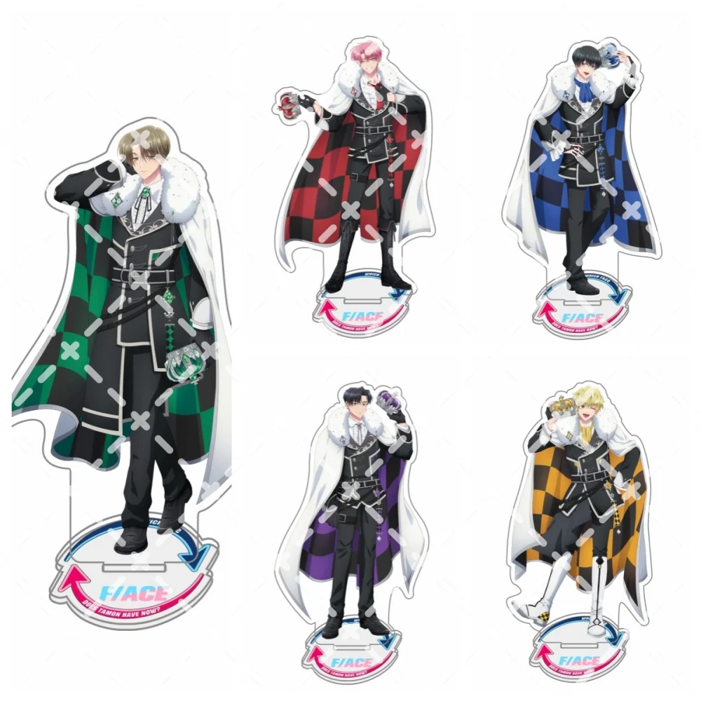 Kawaii Anime F/ACE Member Acrylic Stand Tamon Chess Checkered Cloak Crown Design Clear Acrylic Figure Table Decor Gift
