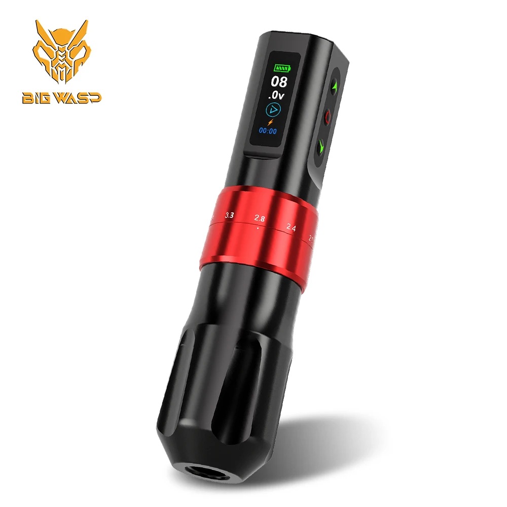 

Tattoo Gun BIGWASP Tattoo Machine Professional Coreless Motor 1800mAh Battery Pen 6 Stroke Adjustable OLED Display Tattoo Pen