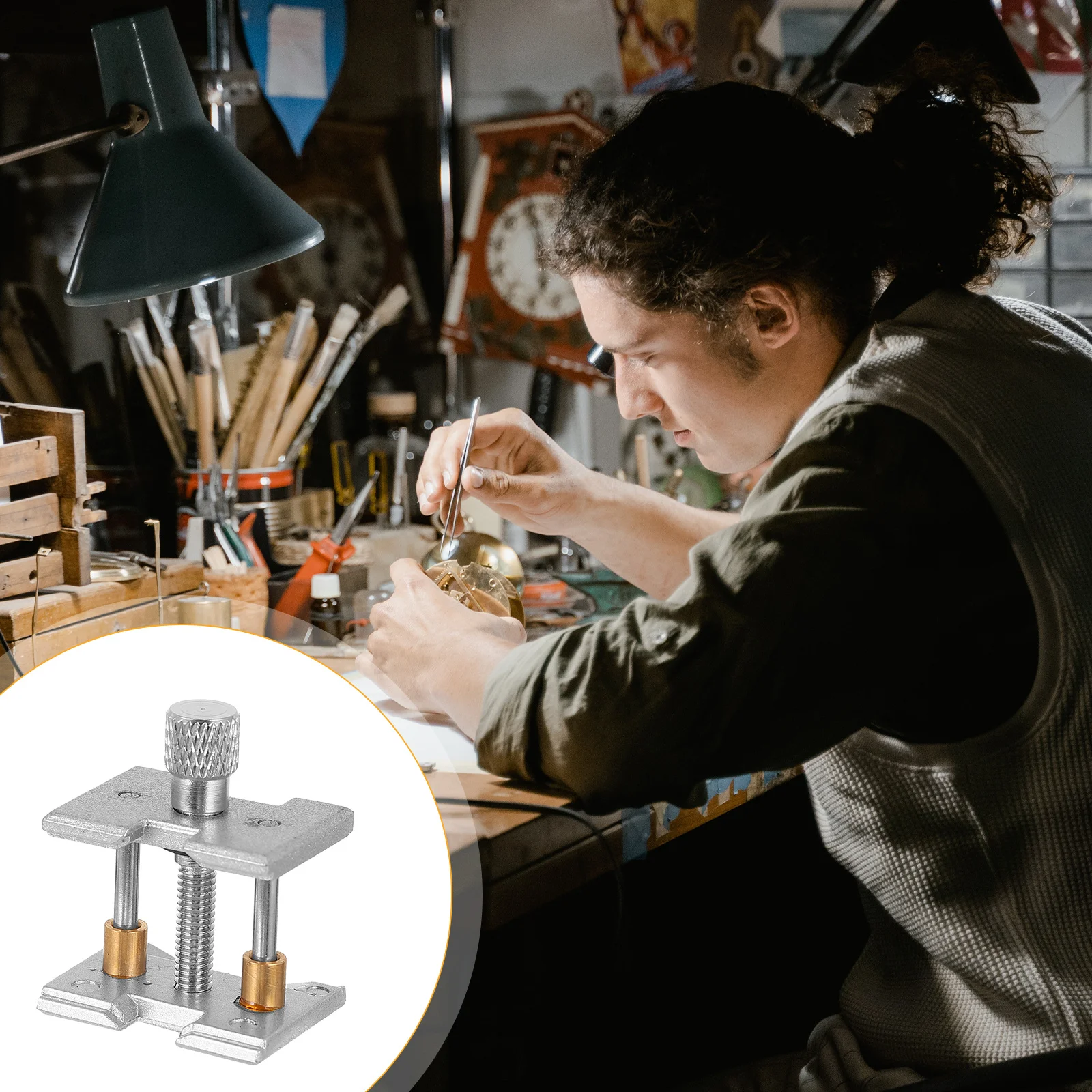 

2Pcs Watch Movement Fixing Base Durable Zinc Alloy Watch Repair Holder Maintenance Tool Support Movement Base Repairing Holder