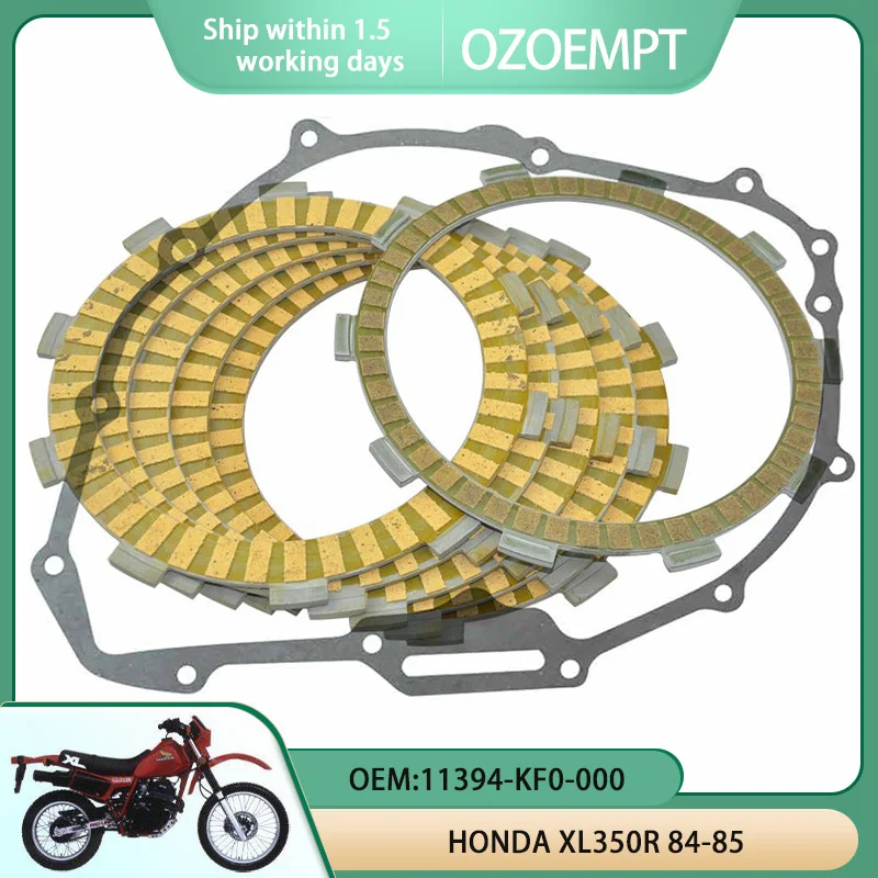 OZOEMPT Motorcycle Clutch Disc Set And Cover Gasket Apply to HONDA XL350R 84-85