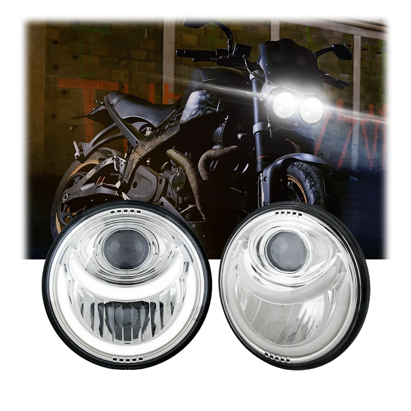 

ECE R113 LED Motorcycle Headlights 5 Inch 9-32V High Low Beam Aluminum Sealed Beam Lights for Harley Motorcycle