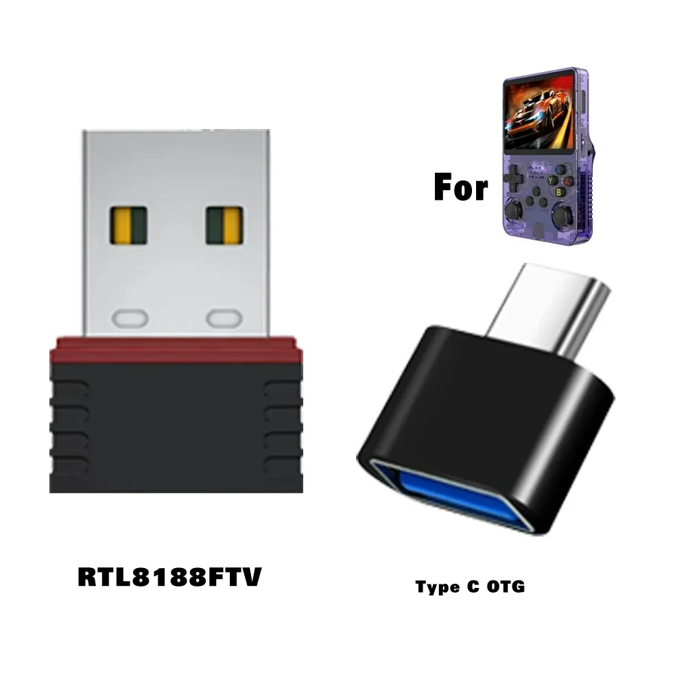 R36S (WiFi) RTL8188FTV USB Dongles Y Adaptador OTG TIPO C Para R36S