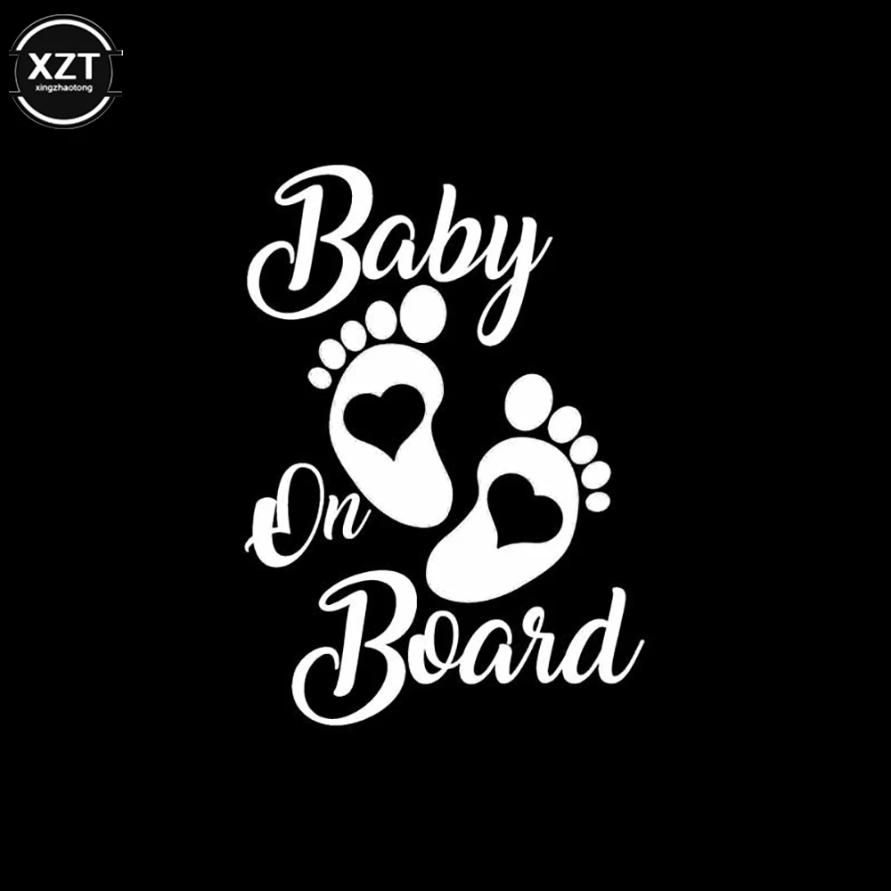 17.7x12.7cm Cute Baby on Board Foot Sticker Vinyl Decal Waterproof Car Laptop Window Bumper Decor Auto Exterior Accessories