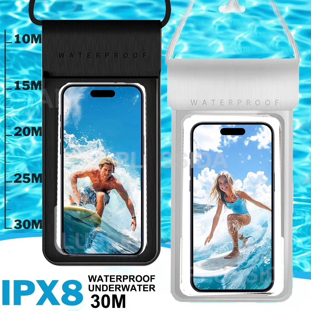 IPX8 Universal Waterproof Bag Cell Phone Pouch Case Water Proof Underwater Dry Bag For Apple iPhone Huawei Xiaomi Samsung Cover