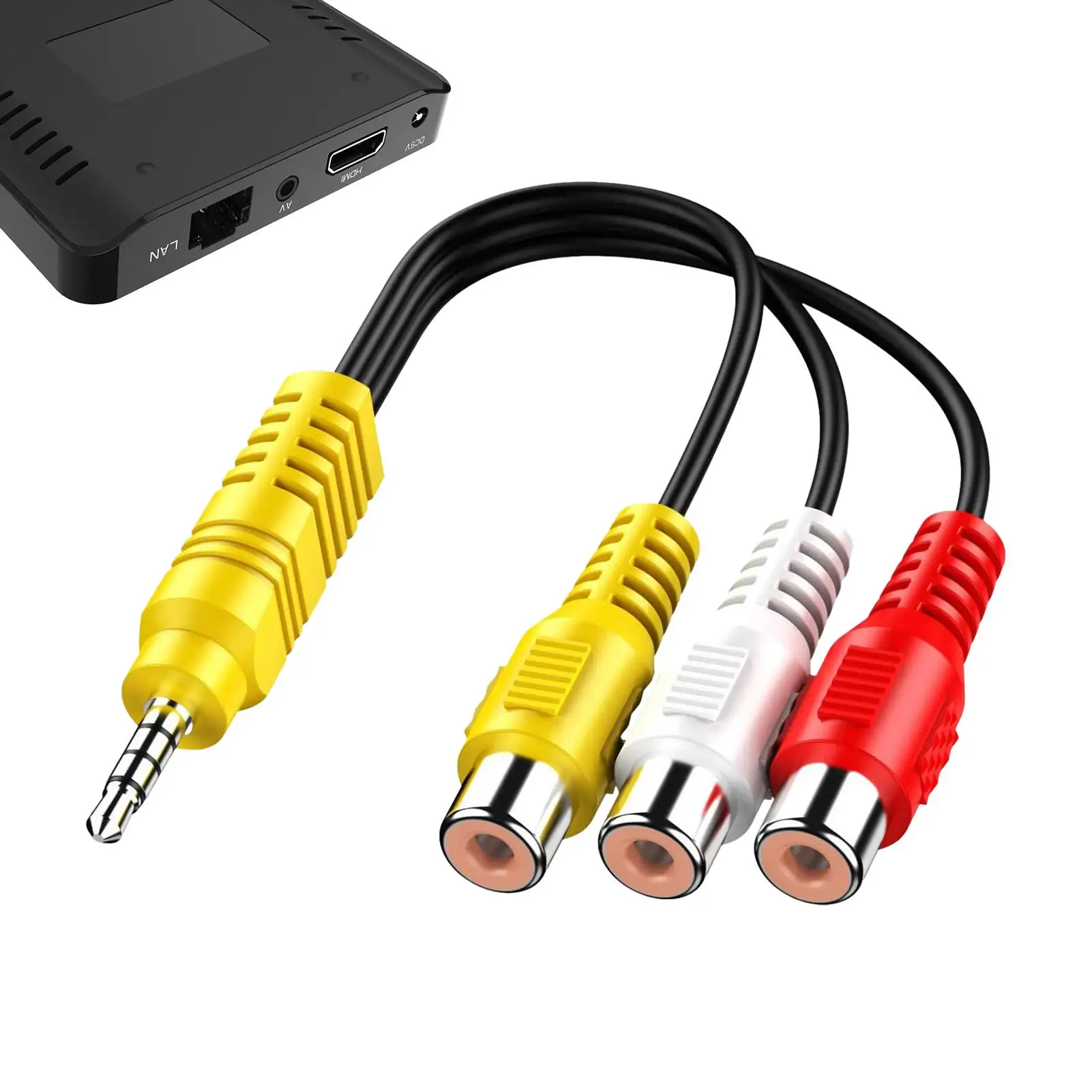AV Adapter Cable AV Composite Connector User-Friendly Adapter Cable Replacement for Video TV Player School Home Workplace Audio