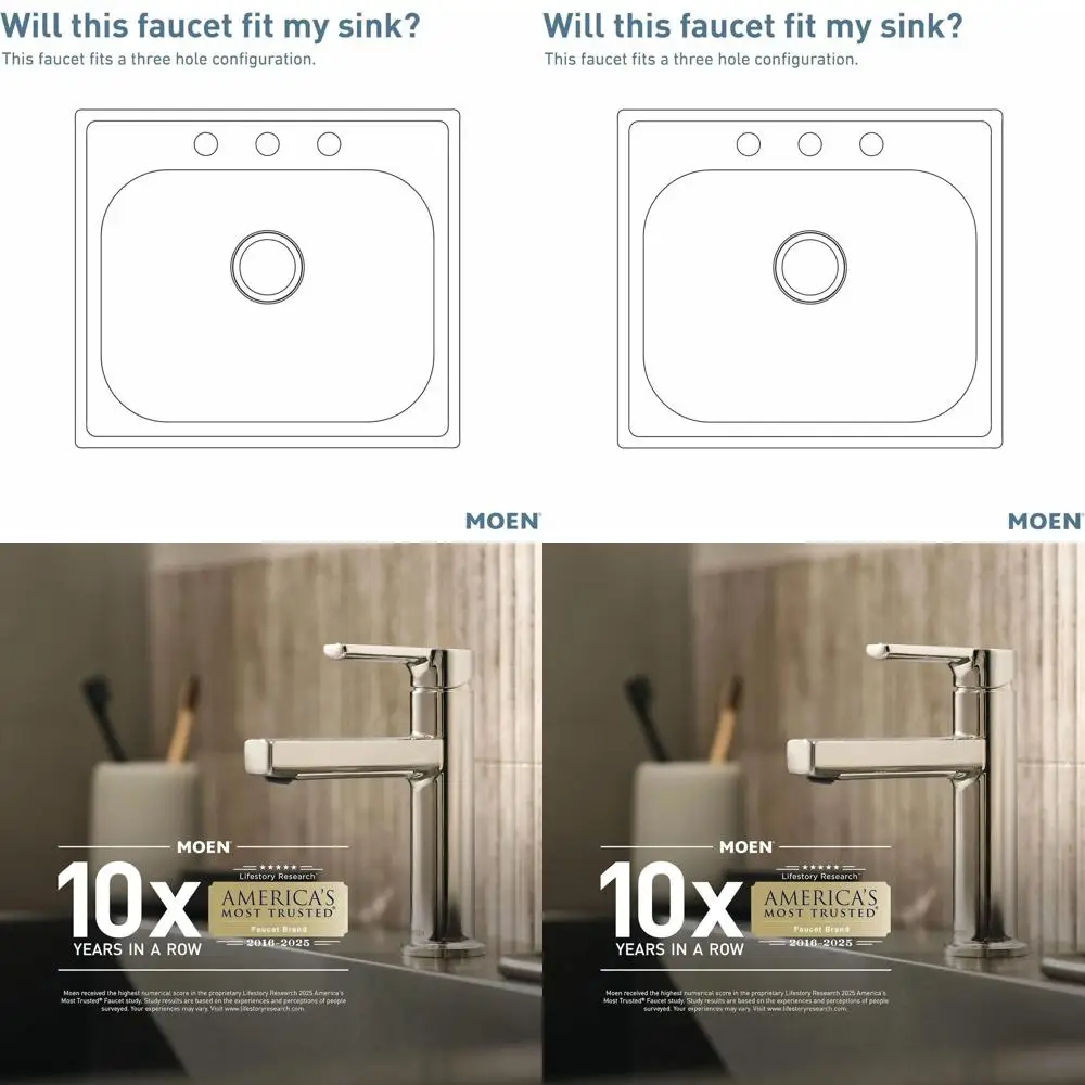 

Two-Handle M-Bition Style Kitchen Faucet in Chrome Finish