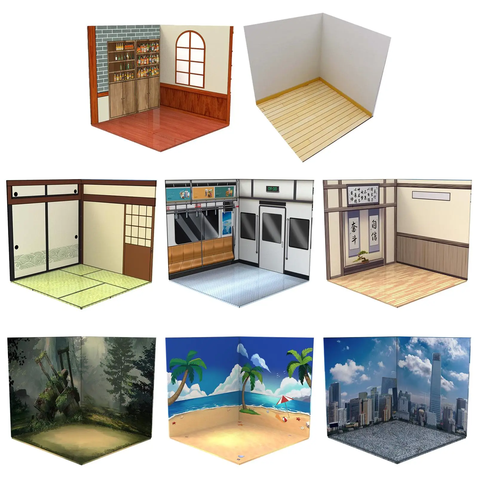 1/12 Display Cabinet Scene Model Accessories Backdrop Organizer Display Collection for Action Figures Dolls Interior