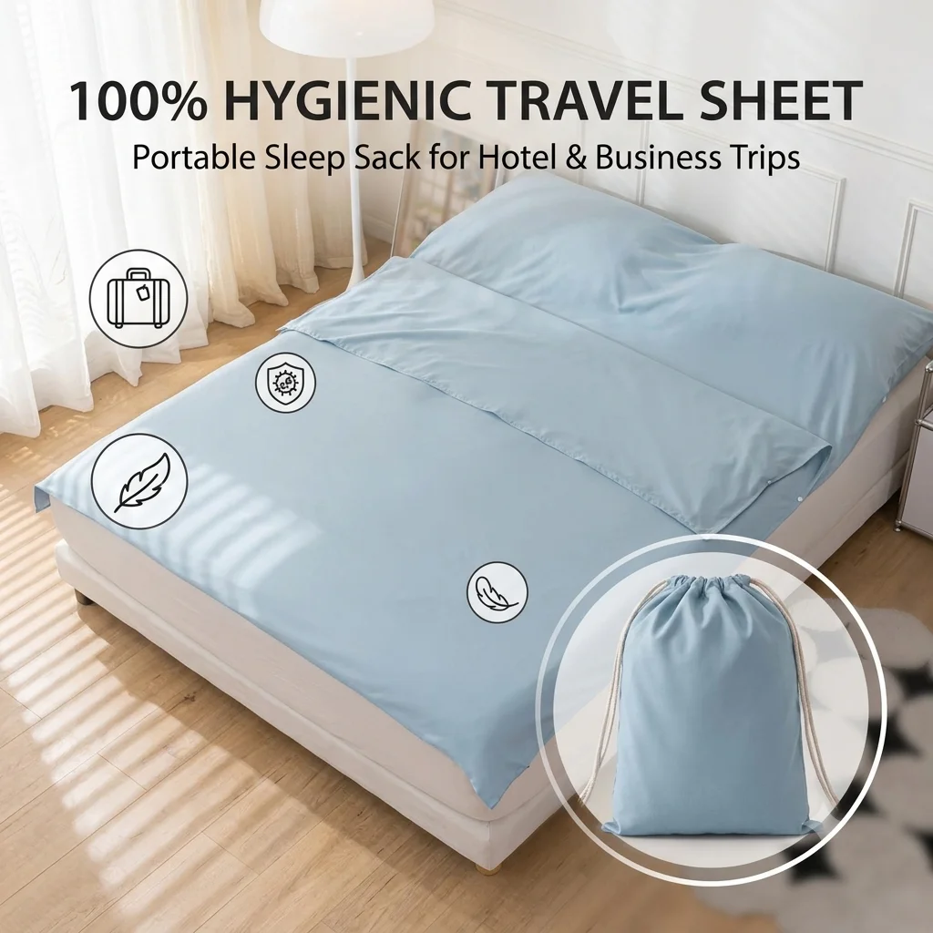 Travel Sleeping Bag Liner Hotel Anti-Dirty Bed Sheet Portable Single Double Sleep Gear For Train Camping