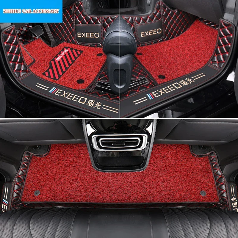 For Chery Exeed RX 2023 2024 Car Styling Floor Mats Double Layer PU Leather Foot Pads Interior Floorliner Auto Accessories