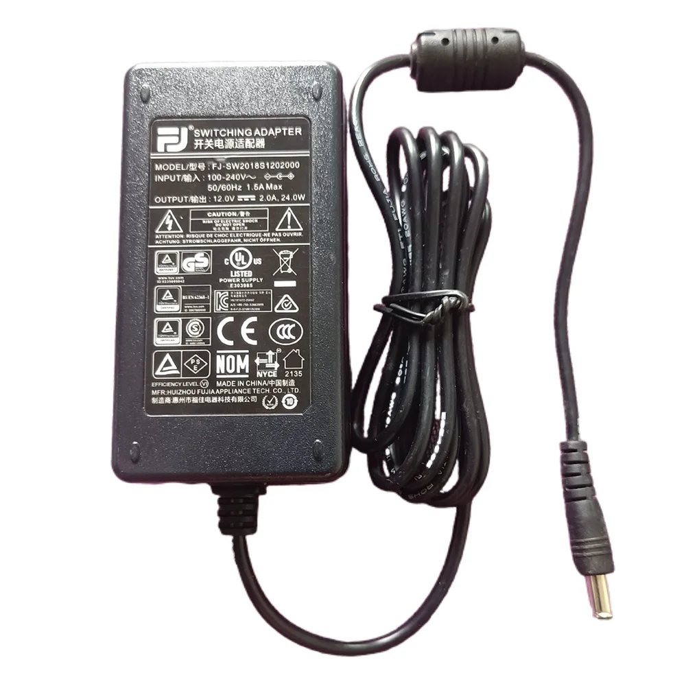 Genuine FUJIA FJ-SW2018S1202000 12V 2A 24W Switching Power Adapter Charger 5.5*3.0mm with pin