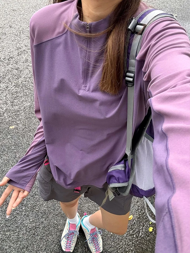 Camiseta larga de Yoga Sve para mujer Qui Dry bádminton orm ciclismo adiestramiento físico al aire libre Pilates sudadera ropa de gimnasia