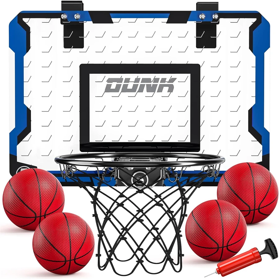 LED light electronic wall mounted basketball hoop, water pool home basketball hoop with 4 basketballs, family party game supplie