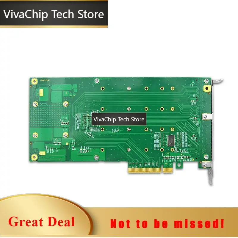 VivaChip TechPCIe3.0 x8 to 4 M.2 NVMe SSD Adapter with PLX PEX8724 PCI Express 3.0 x8 Switch to 4 Ports M.2 Adapter Card---STC P