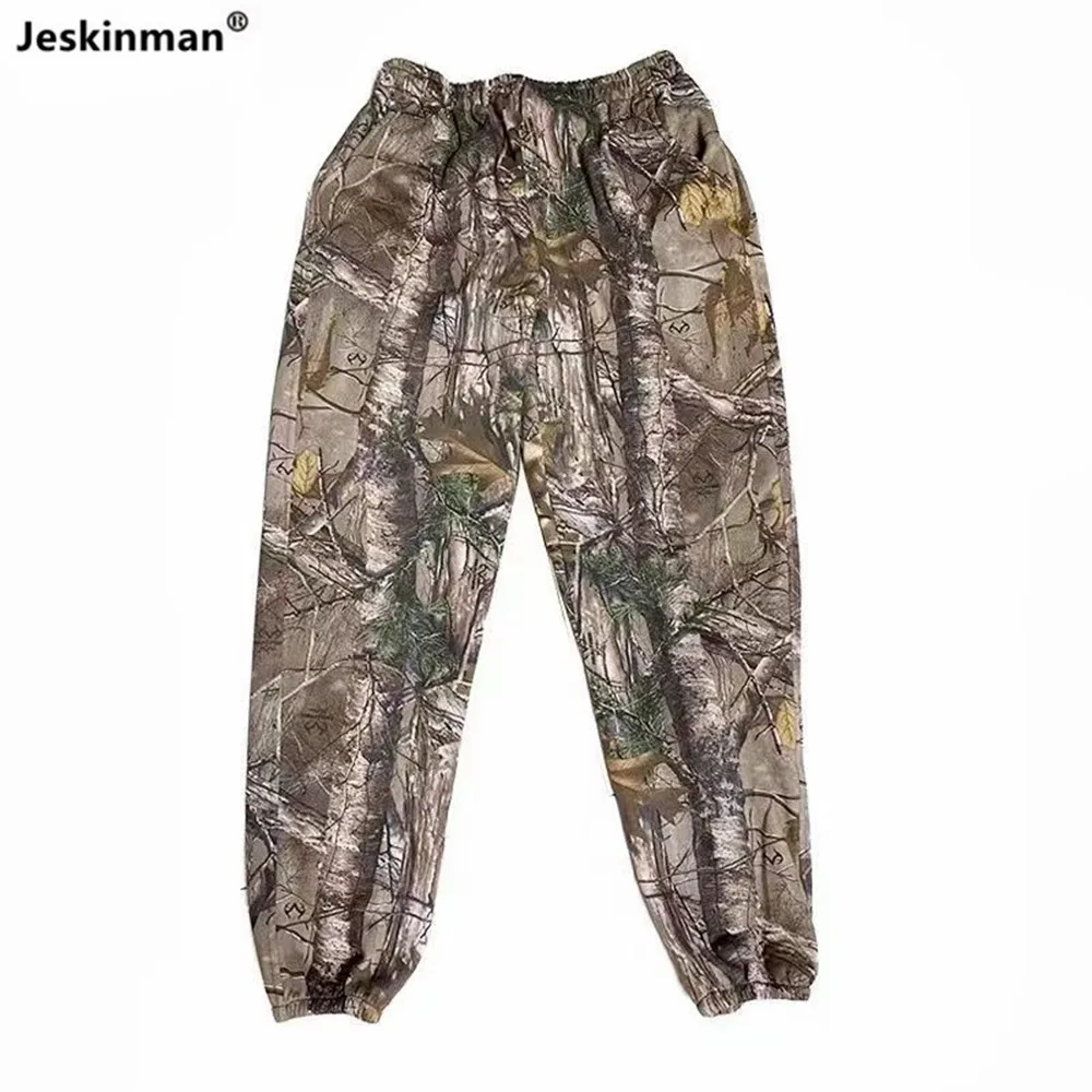 

Autumn Winter Thermal Full Pants Full Cotton Elastic Waist Bionic Camouflage Hunting Fishing Pants Outdoor Sport's Sweatpants