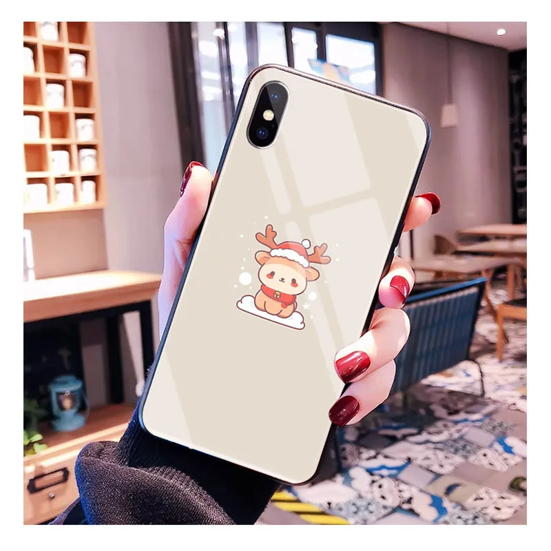 

Glass phone case For Samsung S25 S24 S23 S22 Ultra S24 Plus A55 A16 A54 A15 A56 A36 S25 FE Christmas Kawaii