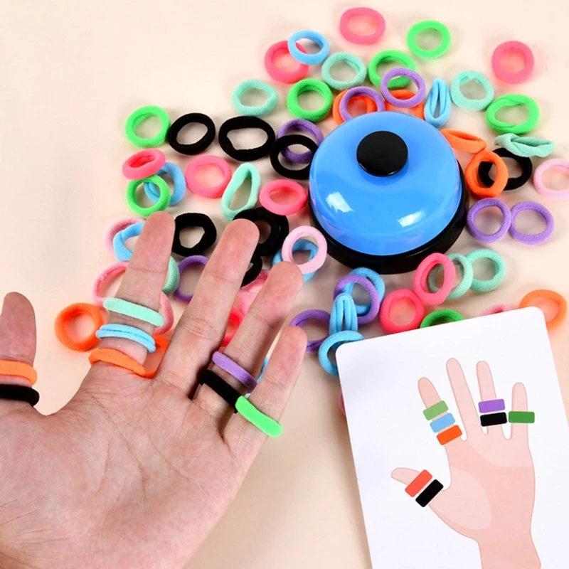 Color Cognition Teaching Toy Finger Rings Set Children Birthday Gift Drop shipping