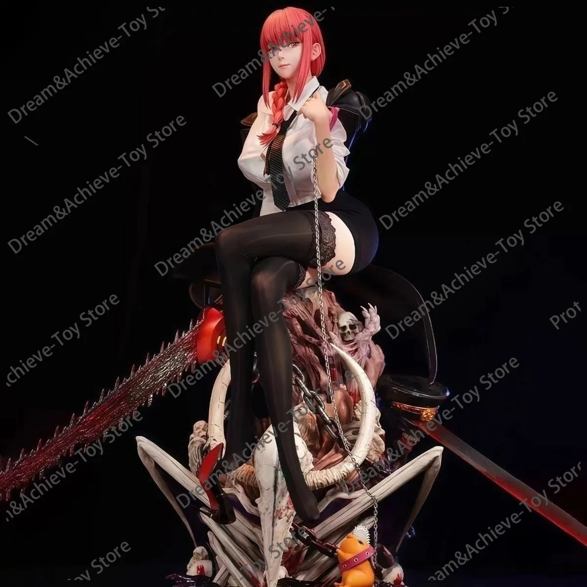 46cm/18.11in Anime Chainsaw Man Figure Makima Action Figures Pvc Statue Desktop Ornamen Collection Model Toys Gifts