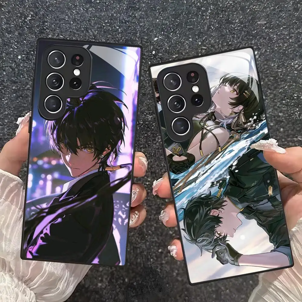 wuthering waves male rover wallpaper Phone Case For Samsung S26 S25 S24 S23 S22 S21 S20 Plus Ultra Note20 Tempered Glass Case