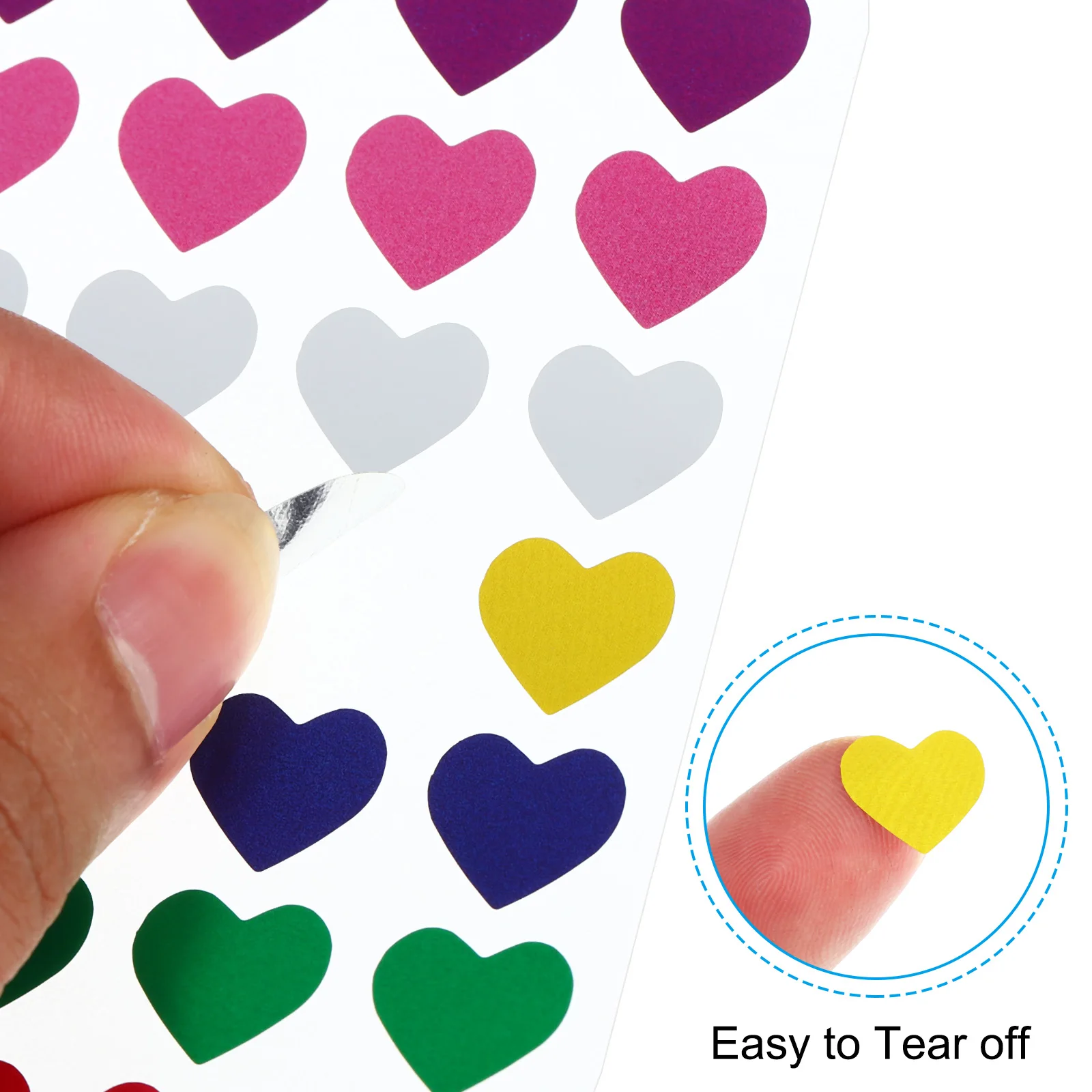 1800Pcs/30Sheets Heart Reward Stickers Foil Sparkling Self Adhesive Colorful Sticker Labels for Office Chart Classroom Party