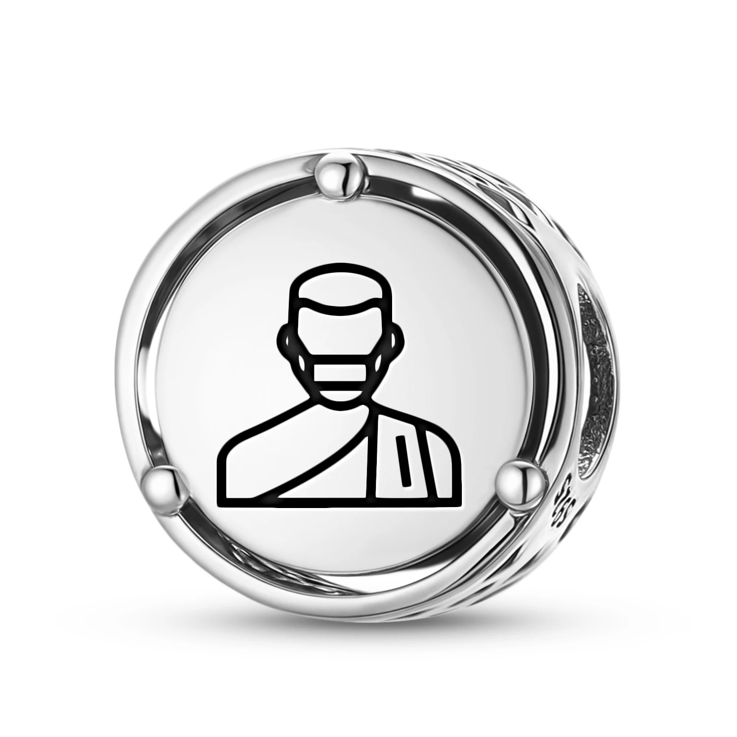 925 Sterling Silver Persian Mobed Zoroastrian priest Charm Fit Original Bracelet Diy Jewelry Accessories Family Bead