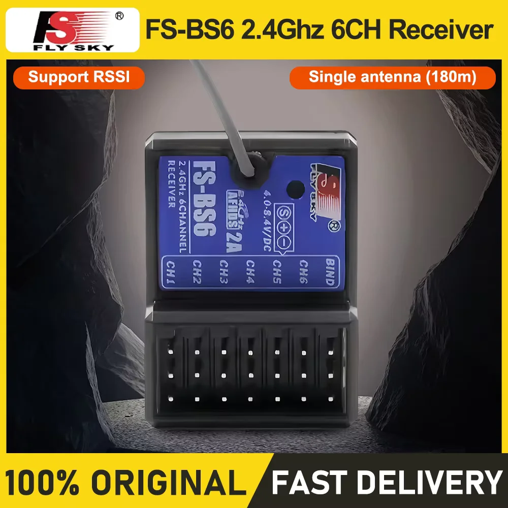 FlySky FS-BS6 & FS-GR3E AFHDS 2.4G Receiver 6CH/3CH SRM RX With Gyro Stabilizer Compatible GT5 RC Transmitter Model DIY Parts