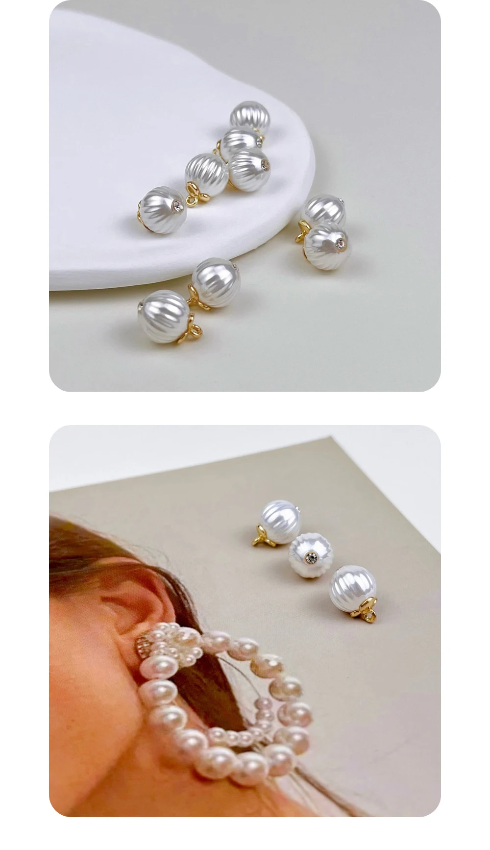 10 stücke Perle Knopf Mode Nähen Kleidung Tasche DIY Handwerk Hochwertige Künstliche Perle Metall Dekorative Knopf Zubehör – Detail 6