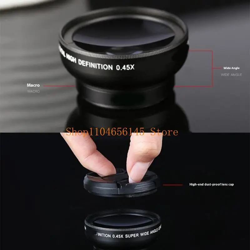 Juego lentes dobles Macro y muy gran angular 5asd, lente Macro gran angular multifuncional con aumento 0,45x para móviles