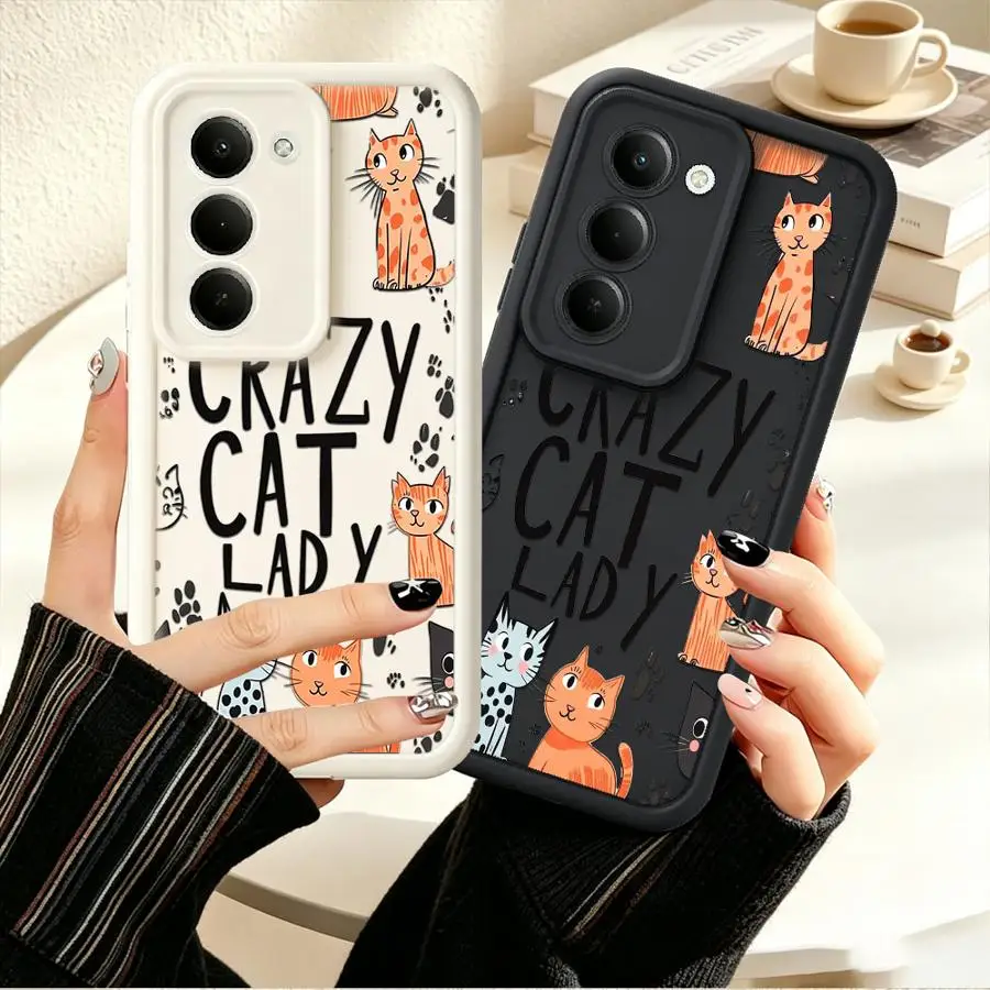Case for Samsung Galaxy A23 A51 A73 A53 A54 A12 A13 A35 A36 A34 A15 A16 A56 A26 A32 A71 A72 Phone Cover Crazy Cat Lady