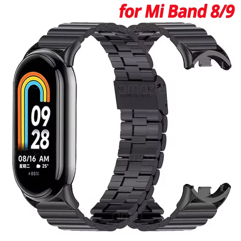 Bracelet en métal pour Xiaomi Mi Band 8 9, bracelet de montre en acier inoxydable, bracelet intelligent, bracelet de montre, bracelet Correa, 9/8