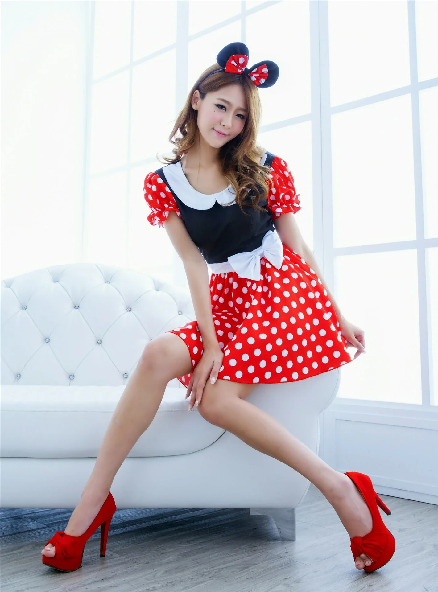 Halloween Women's Cosplay Mickey Costume Sexy Minnie Performance Costume Party Night Game Uniform Prom