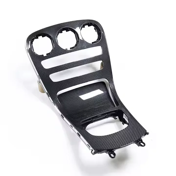 High Quality Car Interior Suitable for Mercedes-Benz C-Class W205 C63 Bright Carbon Fiber Center Console！