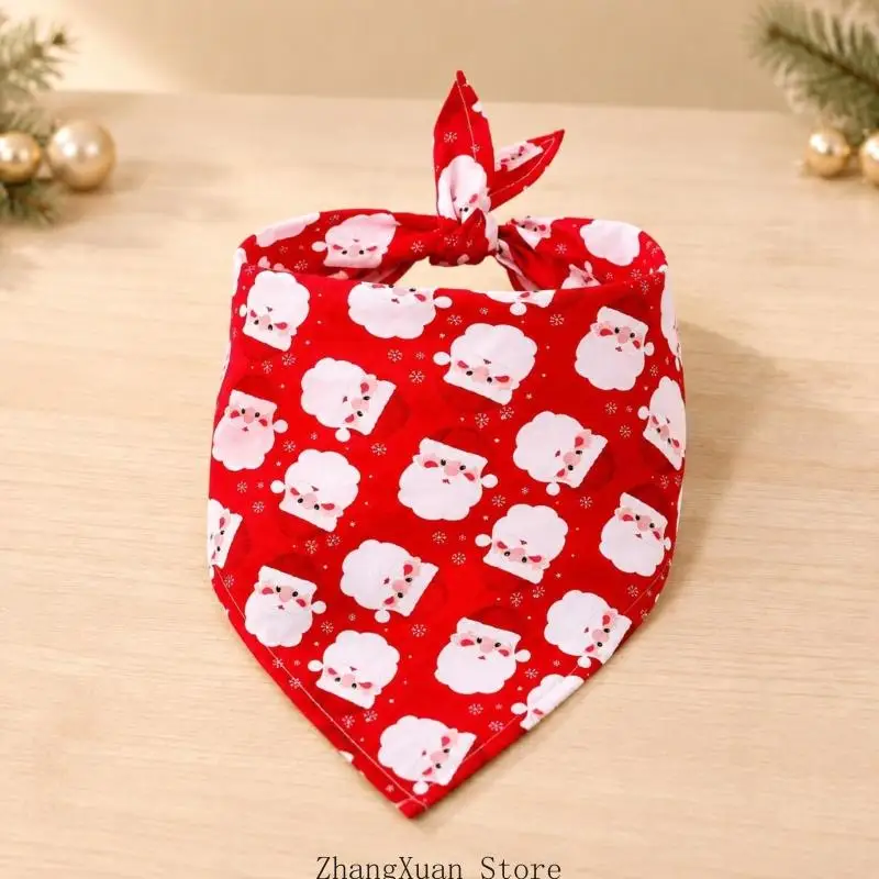Haustierzubehör zum Anbinden, Bandanas mit Weihnachtsdruck, für Hunde und Katzen, saisonale Dekorationen 3XUF – Detail 3