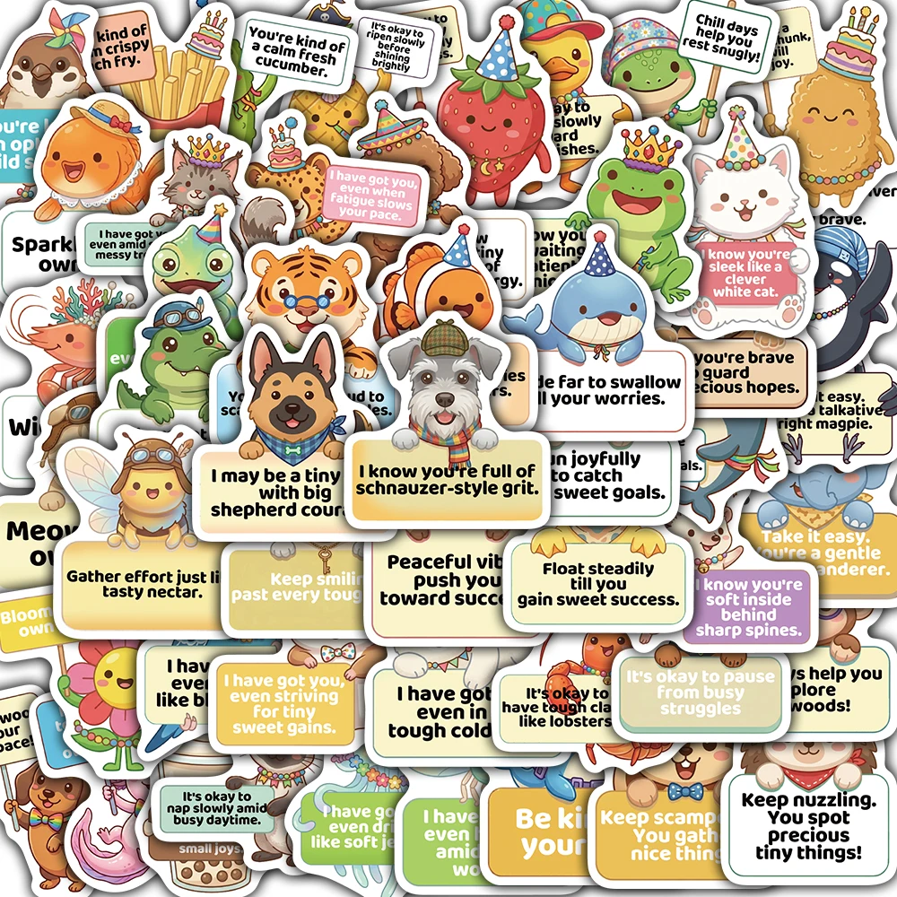 50PCS Kawaii Pick Up Small Animals Sticker Luggage Notebook Waterproof Cartoon Creative Luggage Graffiti Car Gift Decoration