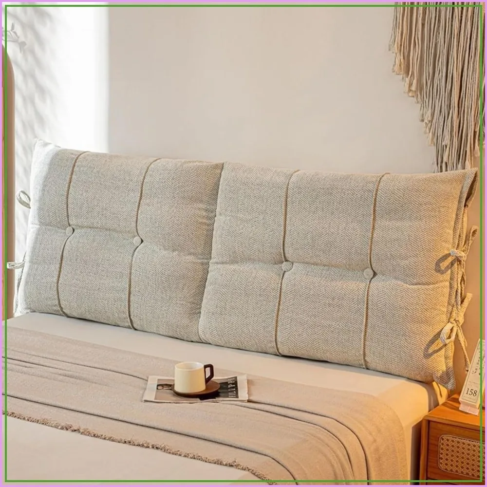 Thicken Japanese Linen Headboard Cover Full Queen King Off-White 59x23.6x4in