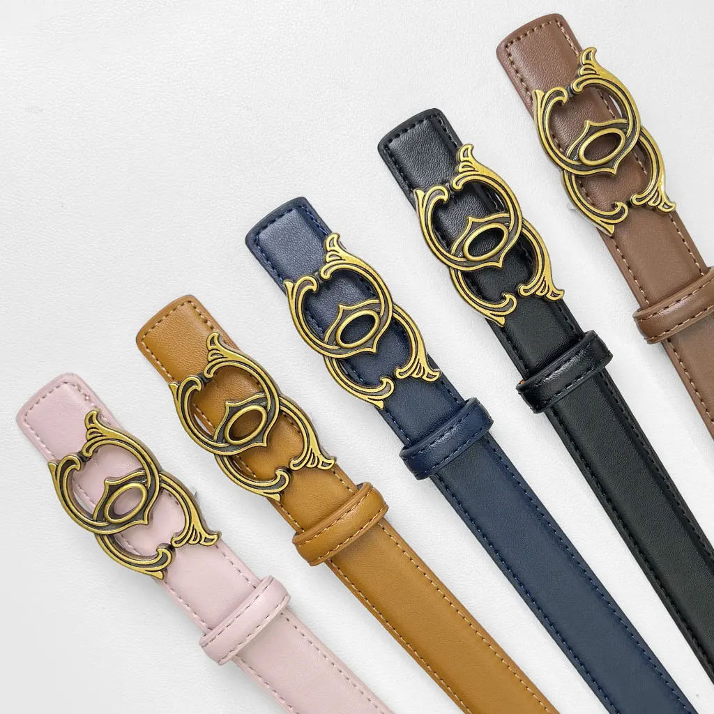 حزام ريترو أنيق للسيدات مثالي لفساتين القمصان والجينز متوفر بالعديد من الألوان