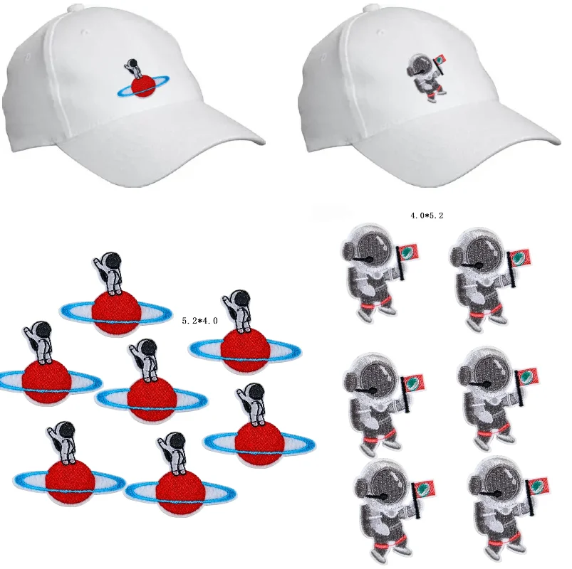 

Aerospace Series Cloth Stickers, Space Agency Personalized Down Clothes, Shoes, Hats, Bags, Holes, with Adhesive Backing