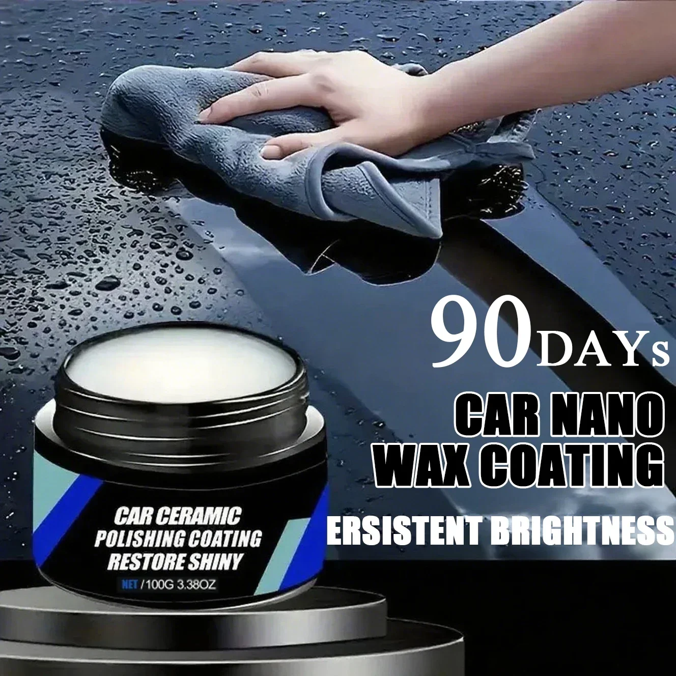 

QC19 100g Car Ceramic Nano Wax Coating Auto Crystal Hydrophobic Layer Anti-Scratches Car Polishing Scratch Repair Coating Wax