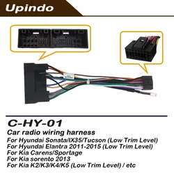 16pin Car Radio Cable for Hyundai Sonata IX35 Tucson Elantra for KIA Carens Sportage Sorento K2 K3 K4 K5 Power Wiring Harness