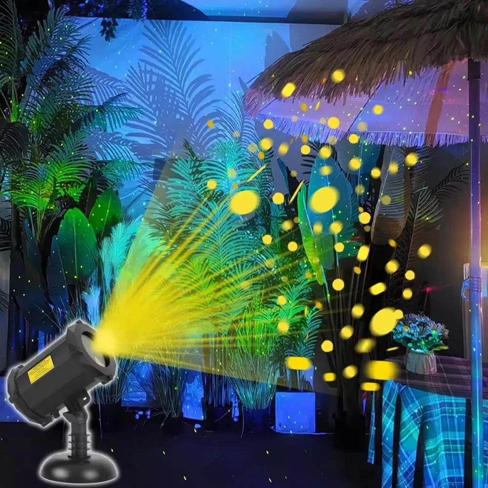 3D Vivid Yellow Laser Firefly Projector Garden Light Romantic Wedding Holiday Christmas Decoration Lamp Outdoor