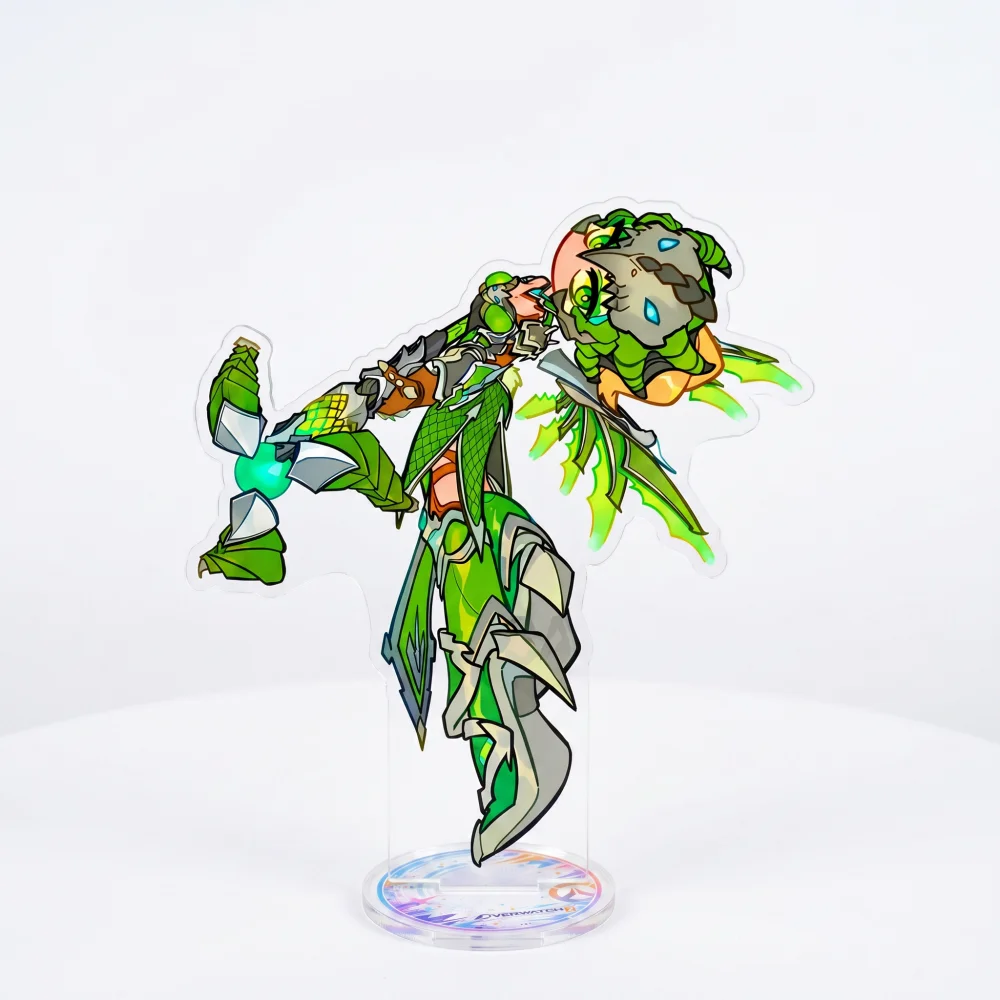 Overwatch 2 Game 15cm Acrylic Stand Keychain Tracer Mercy Chibi Double Sided HD Kawaii Collectible Desk Decor Fan Gift view 3
