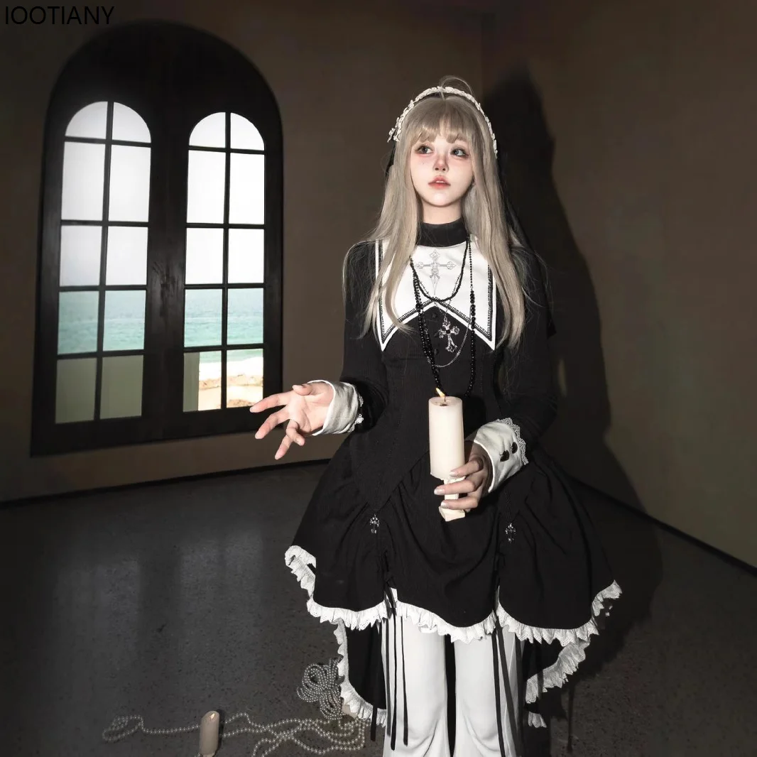 

Japanese Victorian Punk Style Lolita Dress Sets Women Gothic Cosplay Princess Dress Eveing Party Dresses