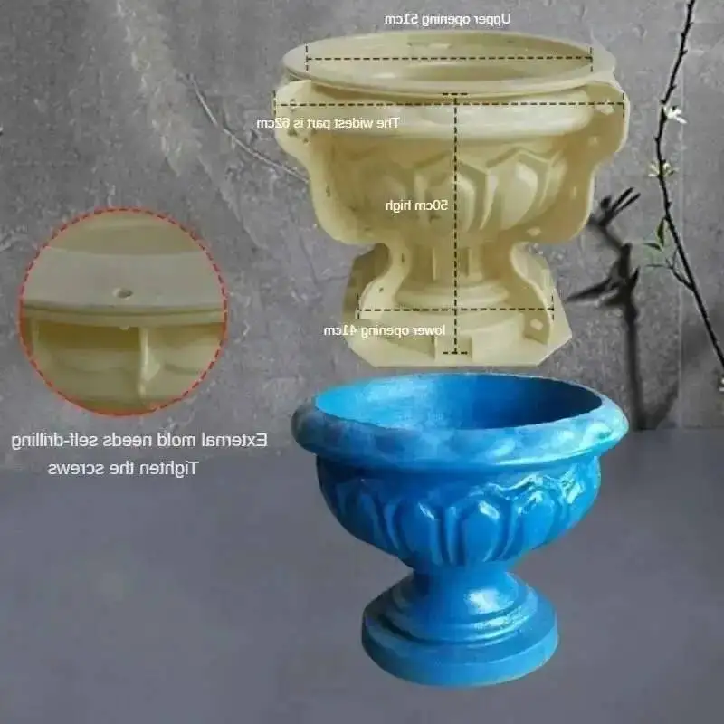 ABS Thickened Pot Mold Plastic for Decoration Home Garden Flower Buildings Garden Molds Gardening Round Flowerpots Mould w