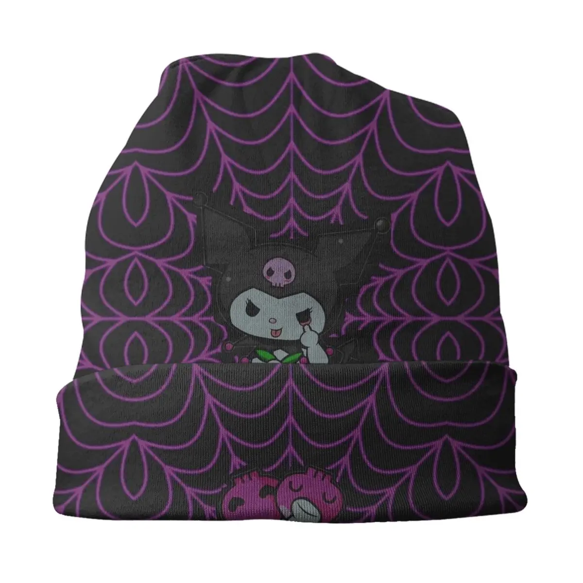 مخصص Kuromi لطيف الكرتون Skullies Beanies قبعات للجنسين شتاء دافئ متماسكة قبعة النساء الرجال الهيب هوب الكبار بونيه القبعات في الهواء الطلق قبعة تزلج