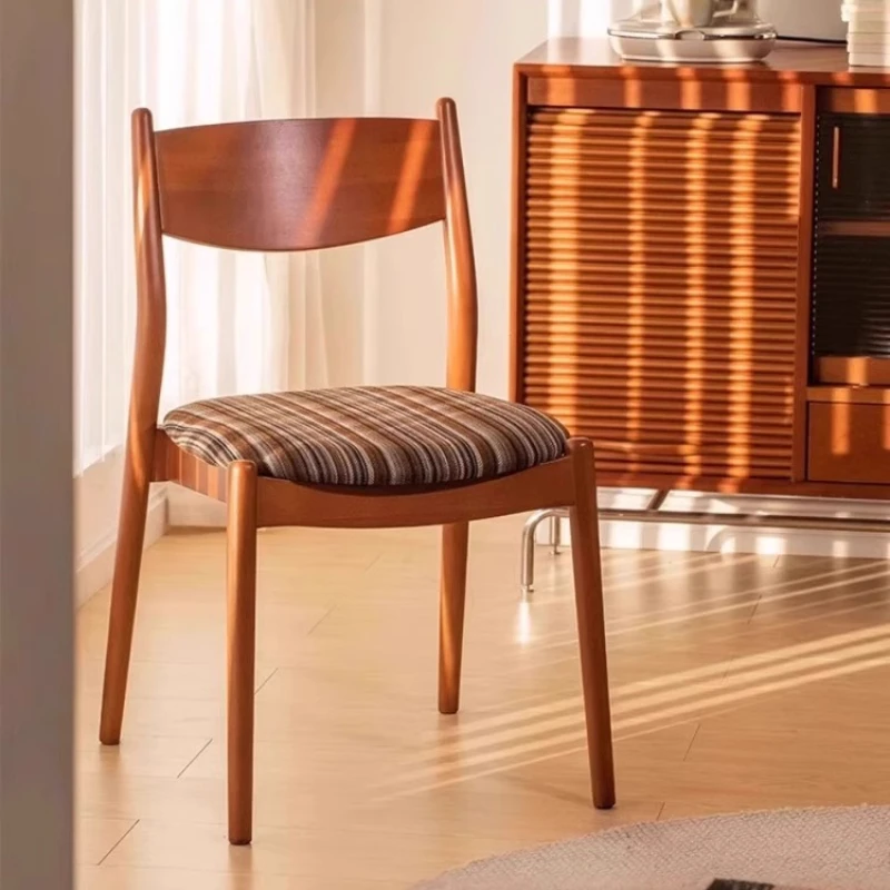 

Mid-century Style Solid Wood Fashion Dining Chair Nordic Retro Upholstered Back Chair Bonito Y Funcional Dining Room Furniture